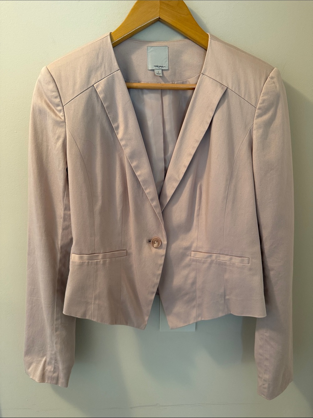Halogen Light nude Pink Women's Tailored cropped fitted Blazer